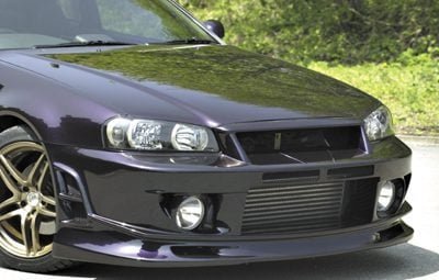 Abflug Front Bumper Spoiler Ver. Mure with PIAA695 Fog Lights for 1999-04 Nissan Skyline GT-R [R34]