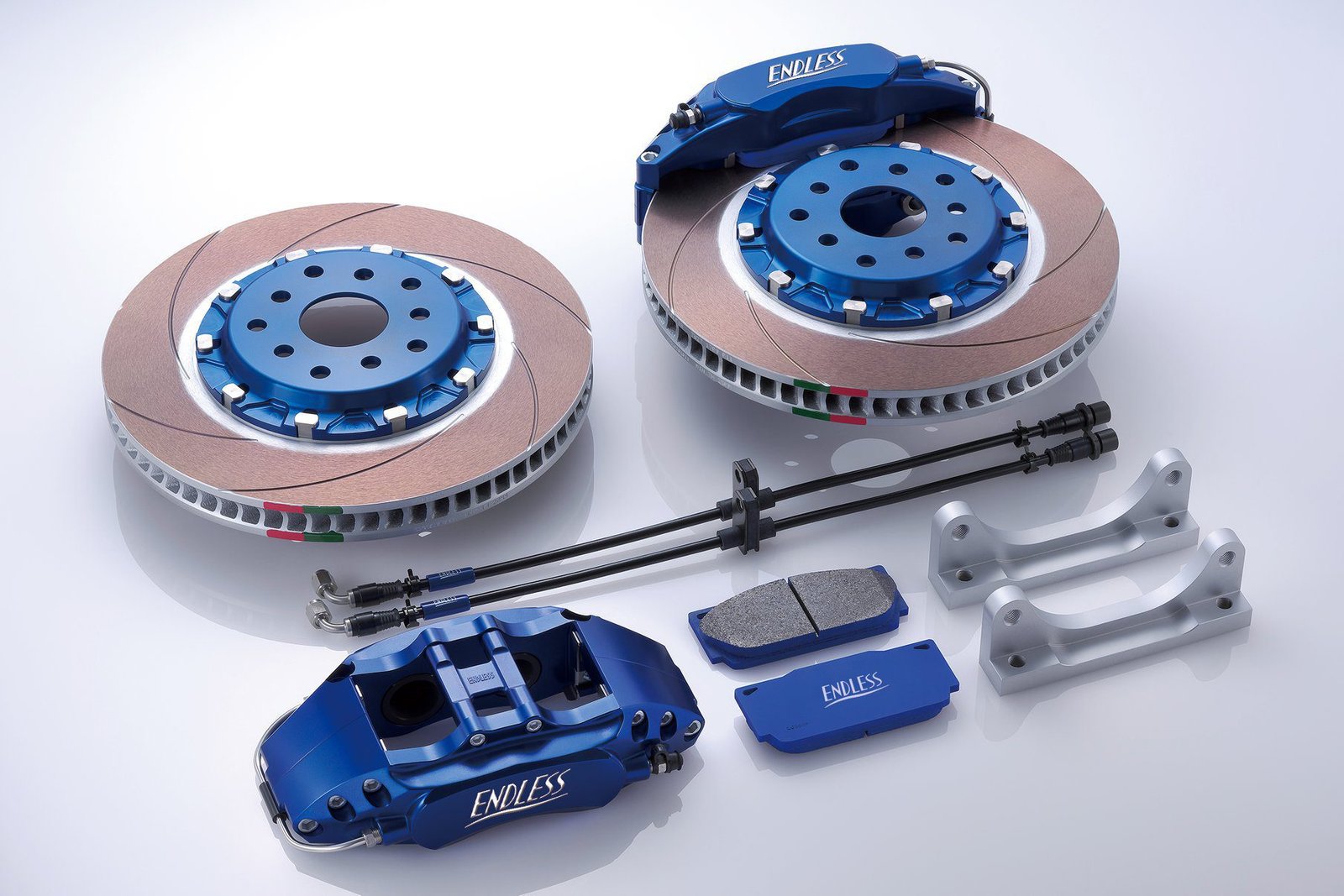Endless M4 / S2 Front & Rear Performance Brake System with 326mm 2PC Rotors for GDB-E Subaru Impreza WRX STi