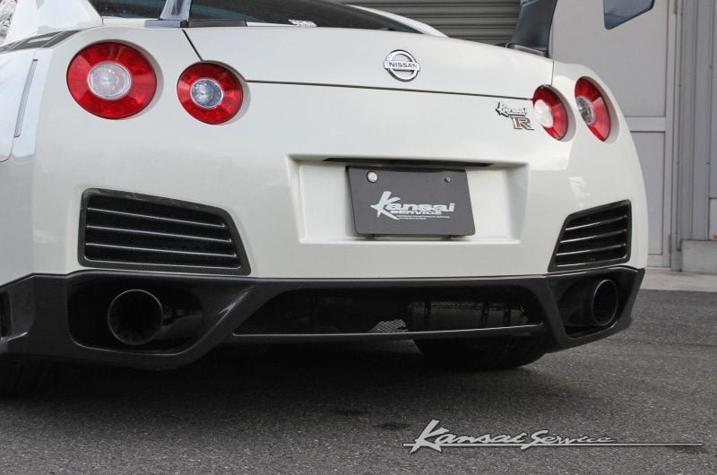 Kansai Service Carbon Rear Bumper Outlet for R35 Nissan GT-R