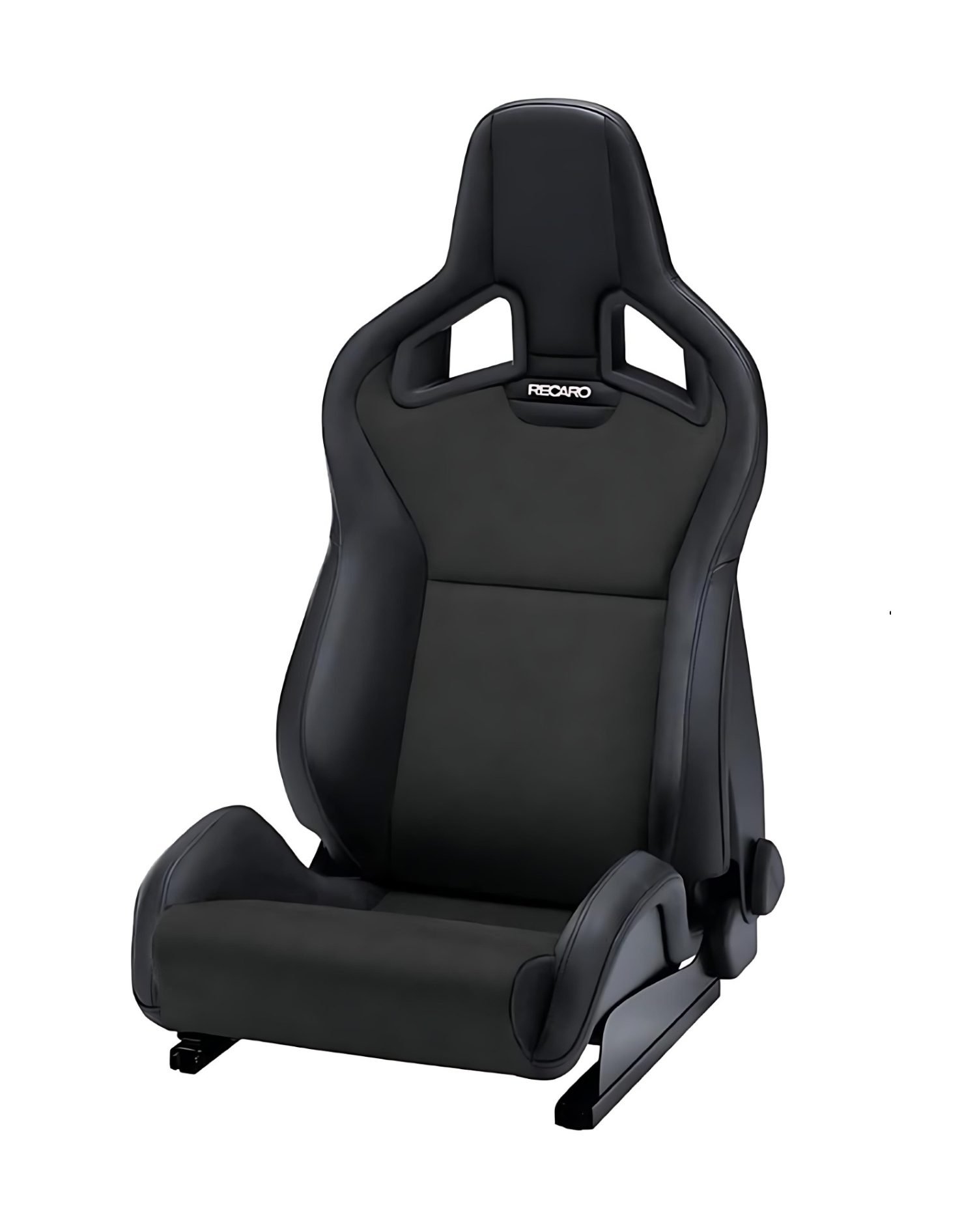 RECARO Dynamic Series Cross Sportster CS Driver Seat in Vinyl Black / Black Suede with Silver Logo [414.100.3216]