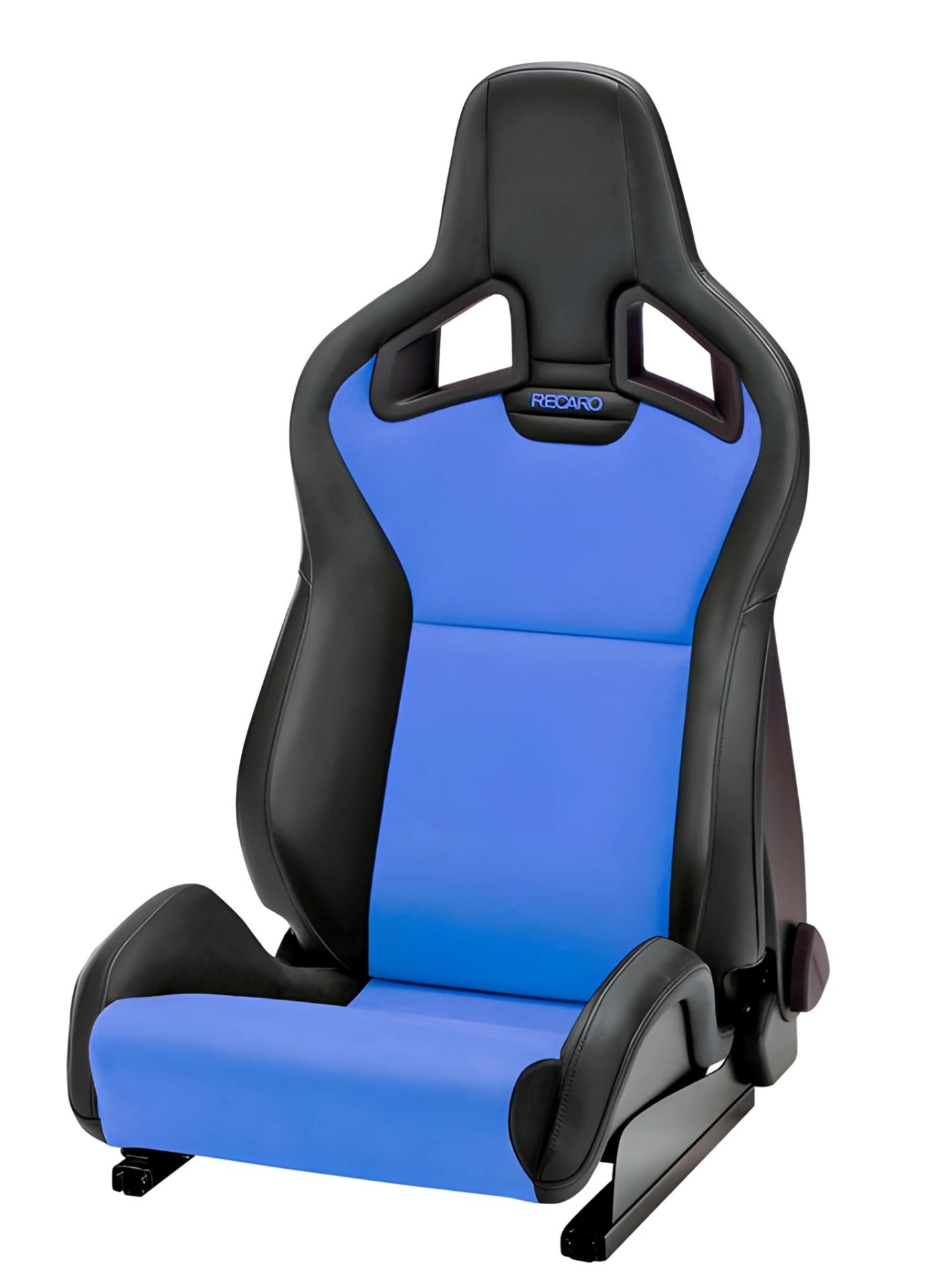 RECARO Dynamic Series Sportster CS Passenger Seat in Black Vinyl / Suede Blue [410.200.3165]