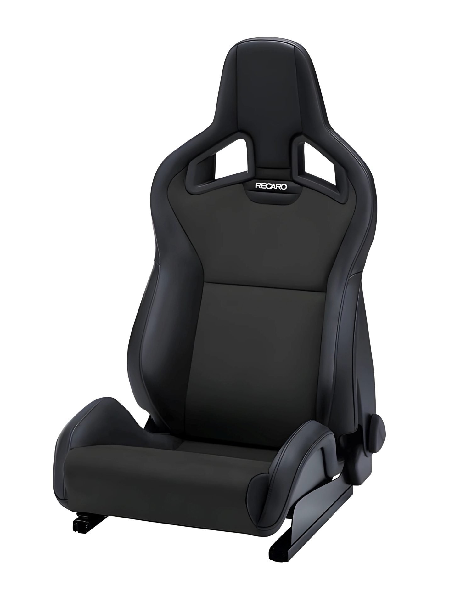 RECARO Dynamic Series Sportster CS Passenger Seat in Leather Black / Leather Carbon with Silver Logo [410.200.3167]