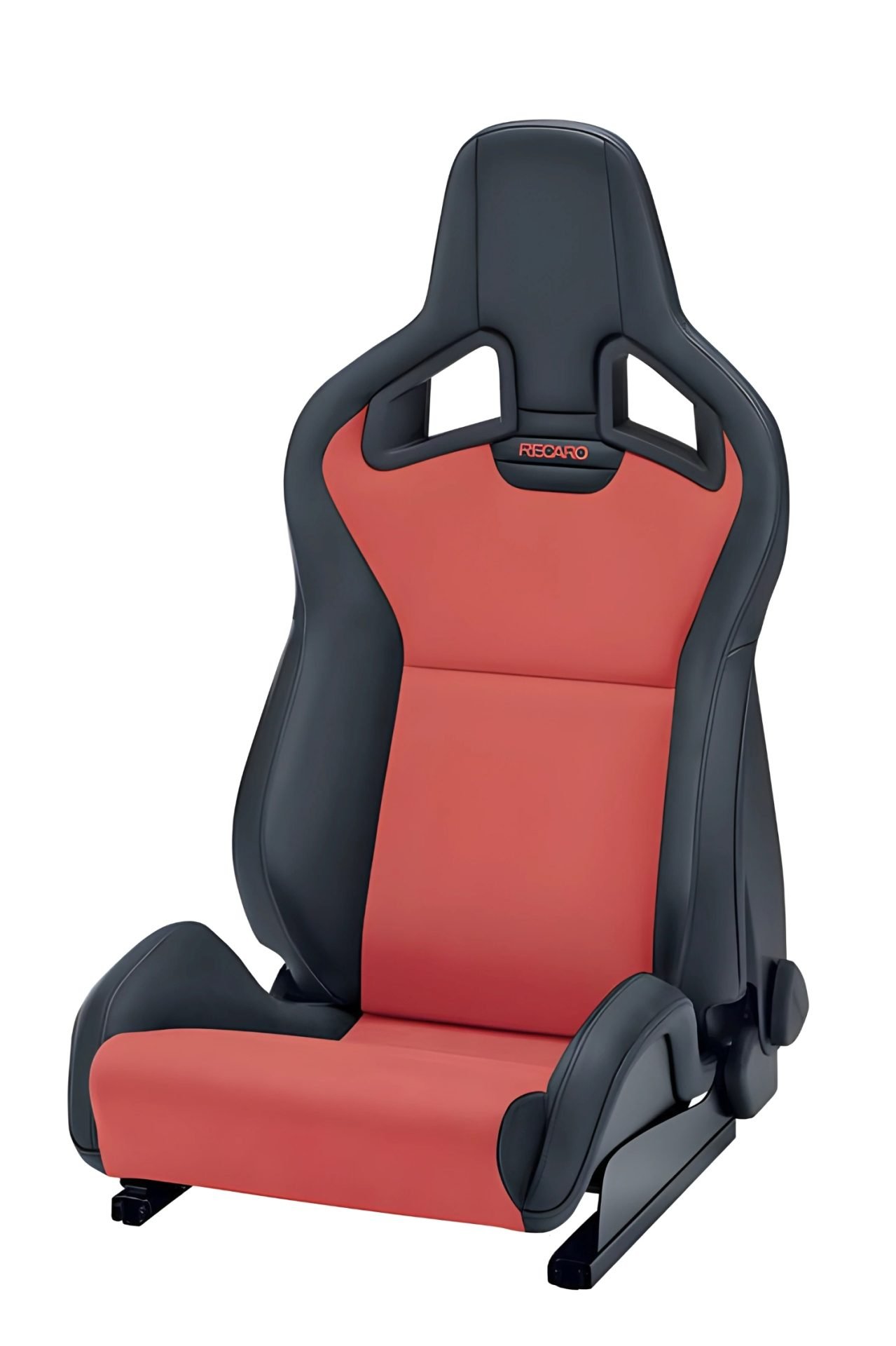 RECARO Dynamic Series Sportster CS Right-Hand Seat in Black Leather / Suede Red with Red Logo [410.200.3164]