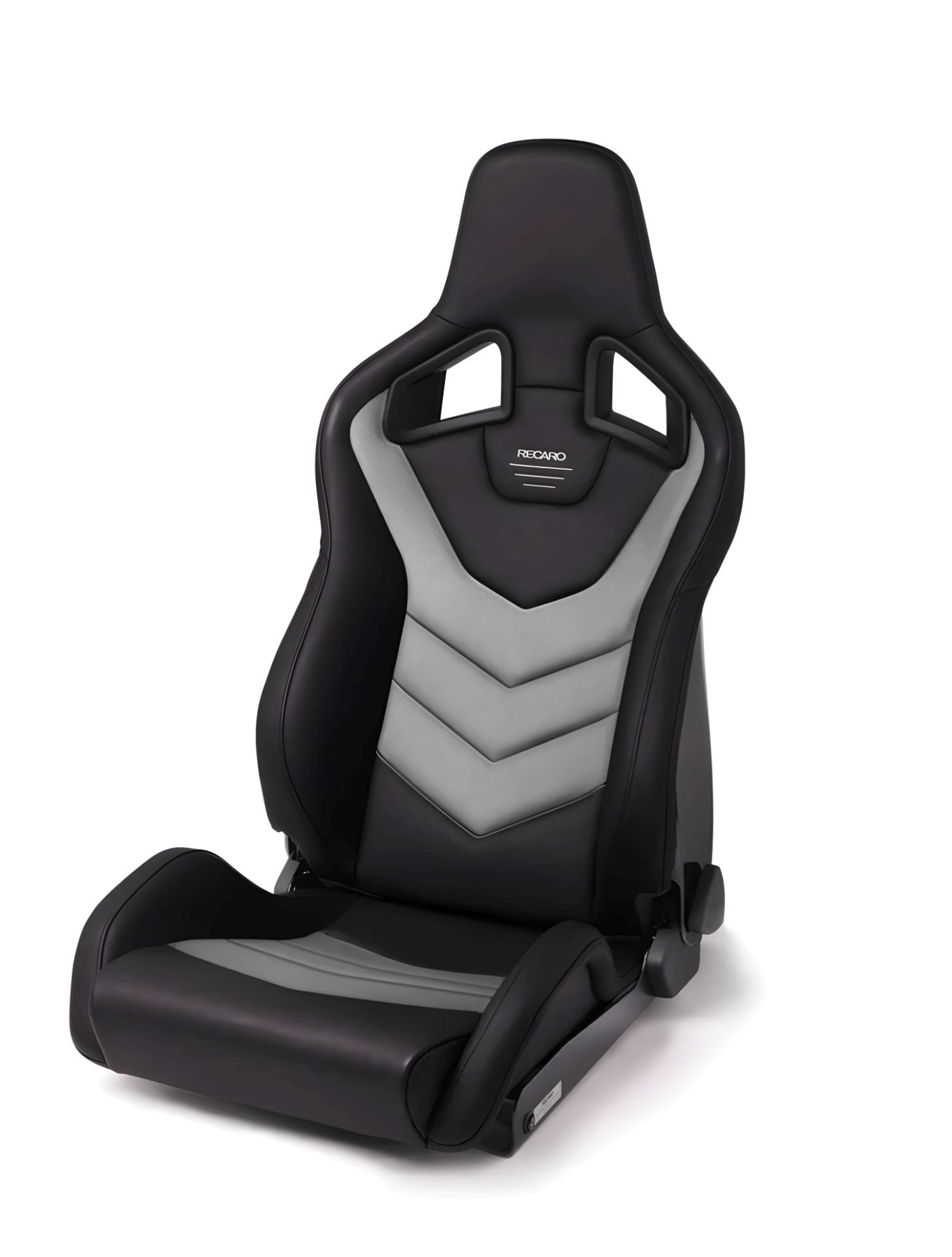 RECARO Dynamic Series Sportster GT Driver Seat with Sub-Hole in Black Vinyl / Cloud Grey Suede [410.1SH.3166]