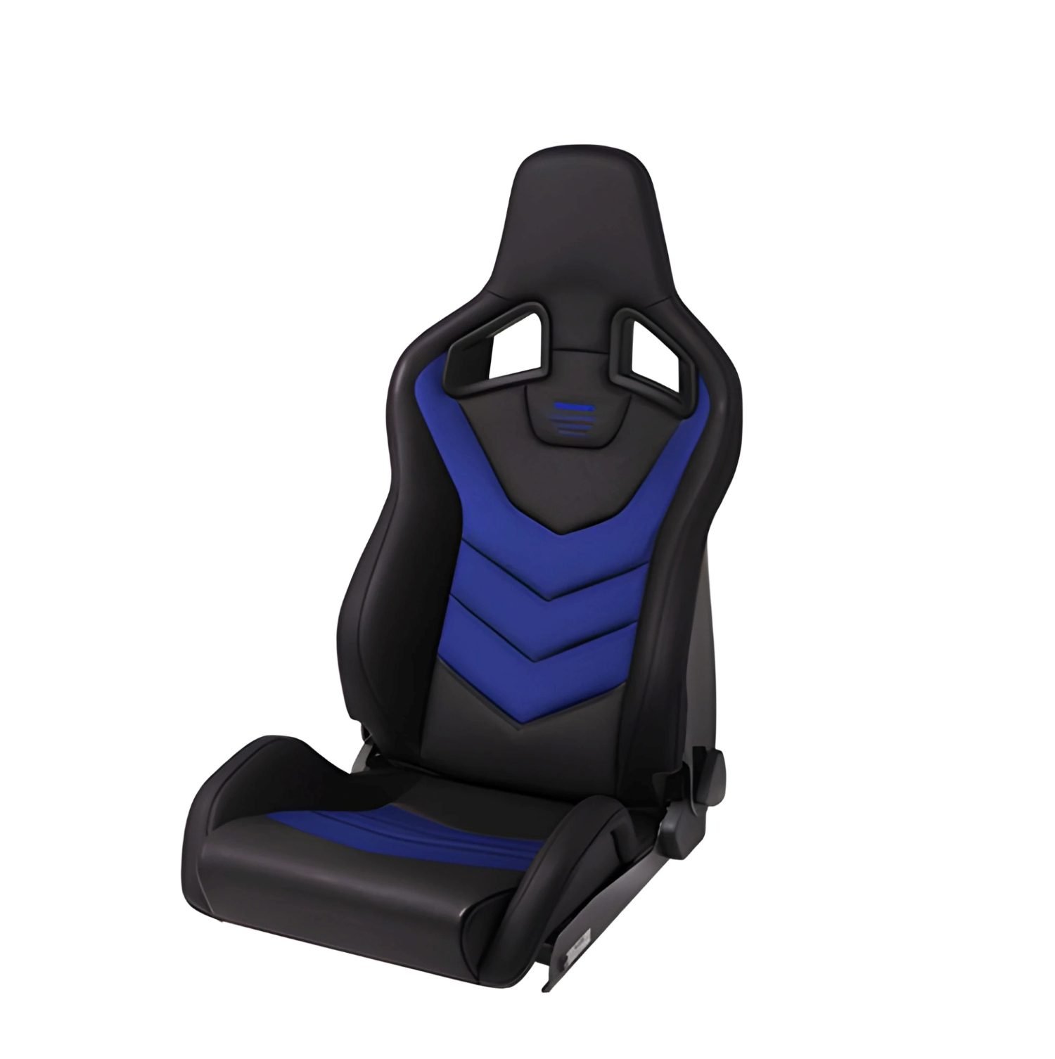 RECARO Dynamic Series Sportster GT Driver Seat with Sub-Hole in Vinyl Black / Blue Suede [410.1SH.3165]