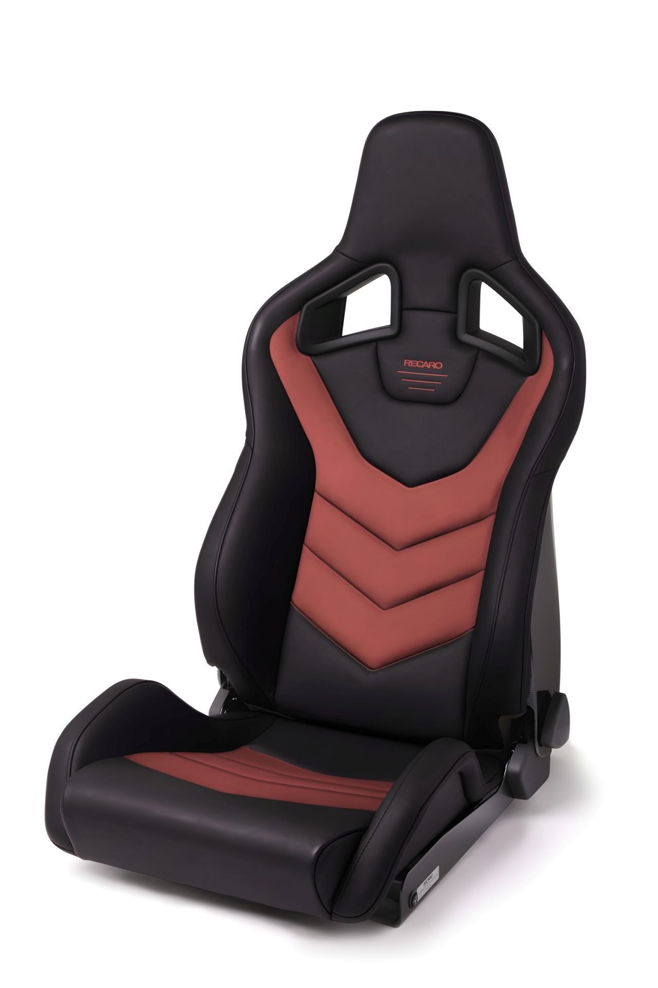 RECARO Dynamic Series Sportster GT Passenger Seat in Black Vinyl / Red Suede [410.2GT.3164]
