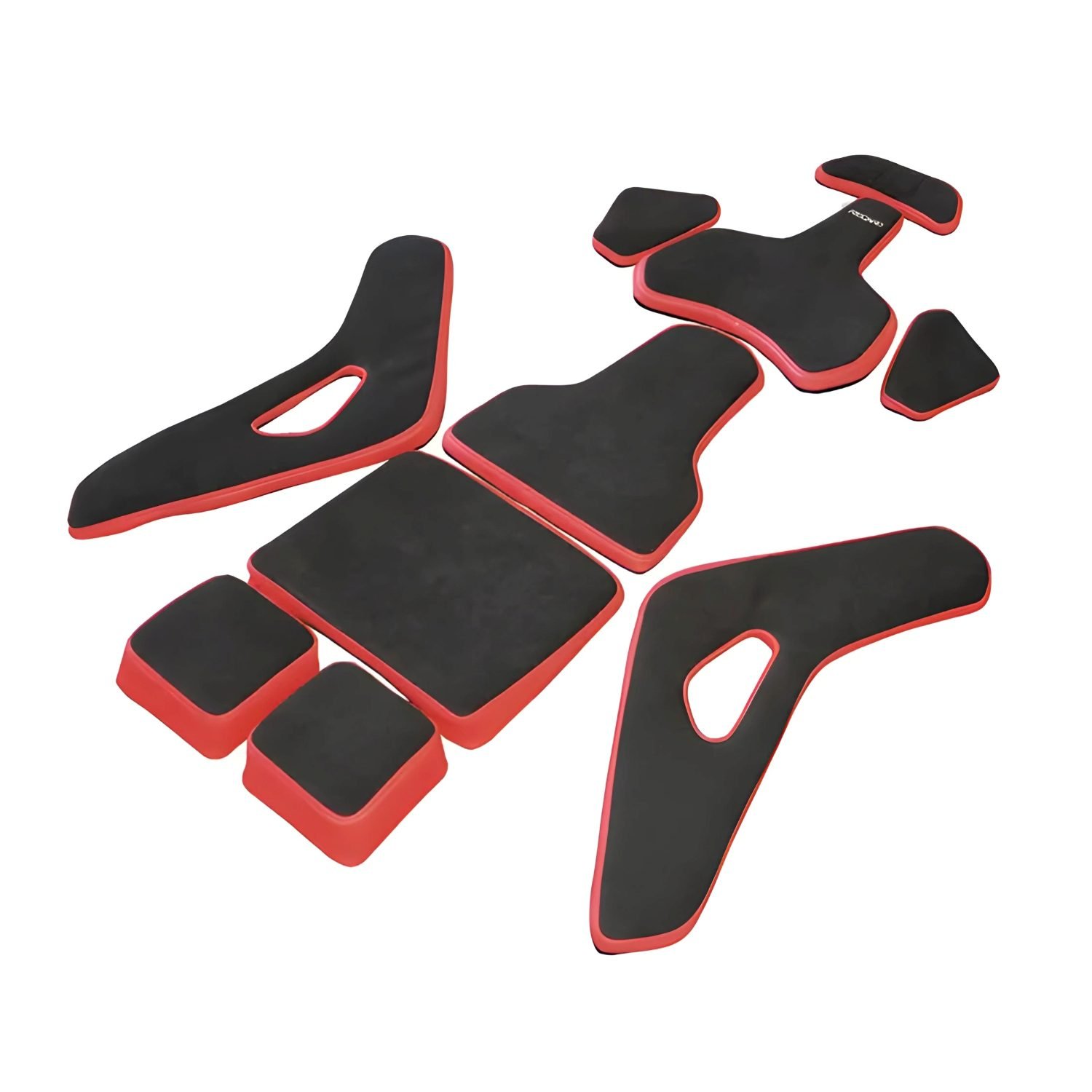 RECARO Race Series Podium Right-Pad Set (large) in Alcantara Black / Leather Red [7228656.62.2B22]