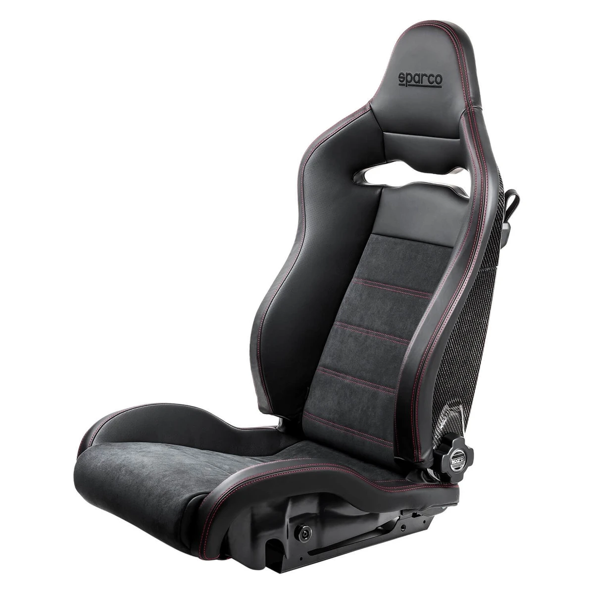 Sparco Seat SPX Special Edition Black/Red w/ Gloss Carbon Shell – Left