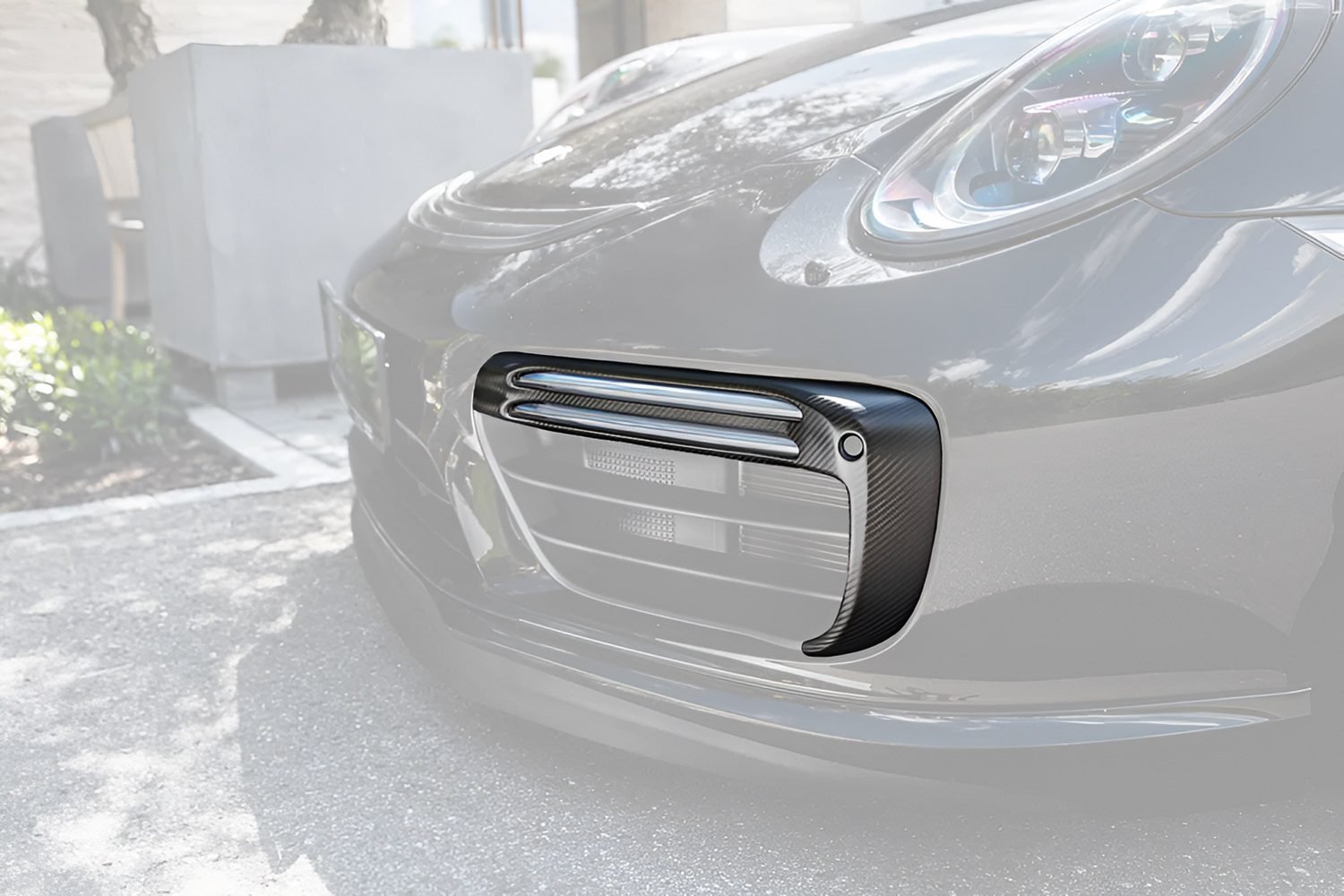 TECHART Carbon Front Bumper Grille Airblades for 991.2 Porsche 911 Turbo & Turbo S [091.121.197.009/091.121.197.009G]