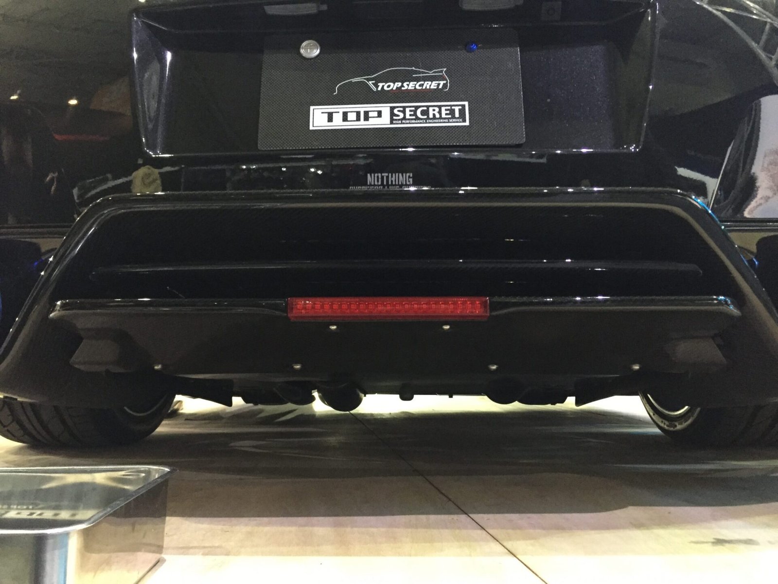 Top Secret Rear Under Bumper Diffuser (Carbon with Clear Coat) for 2009-11 Nissan GT-R (CBA) [R35]