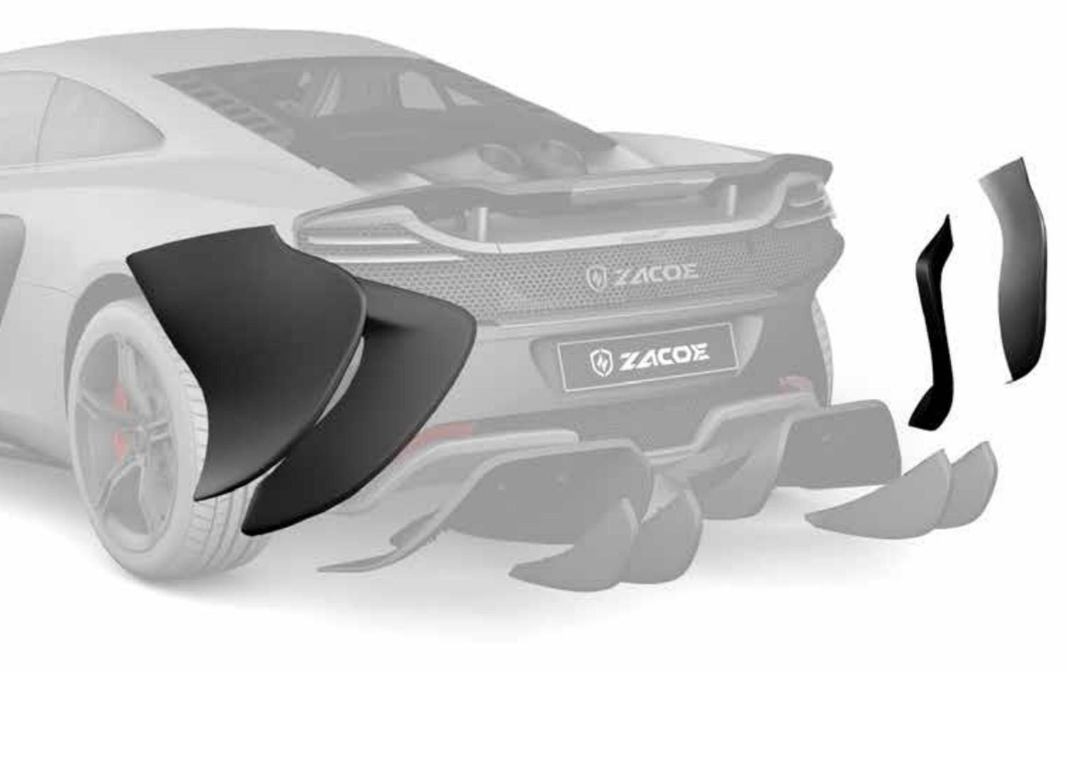 ZACOE Carbon Fiber Rear Bumper Sides Set for McLaren 12C / 650S
