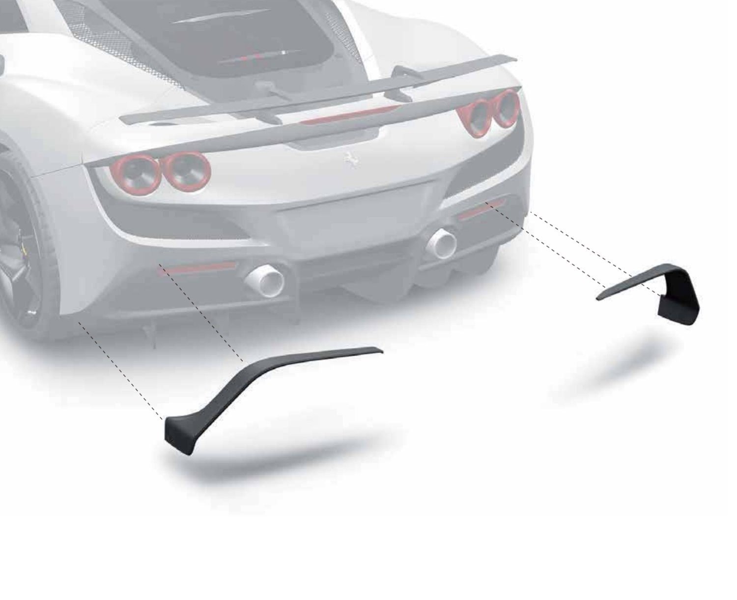 ZACOE Carbon Fiber Rear Side Flaps for F142MFL Ferrari F8 Tributo
