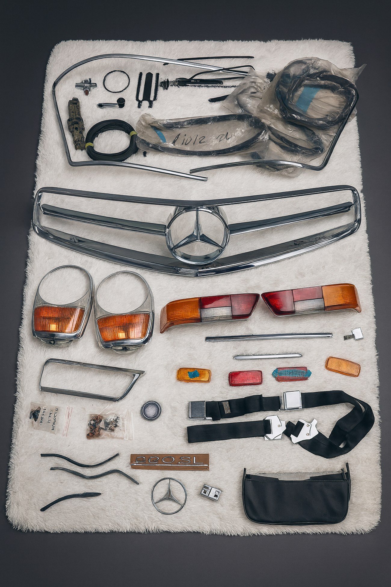 Lot of W113 Mercedes-Benz SL “Pagoda” Parts – Genuine Mercedes-Benz Parts