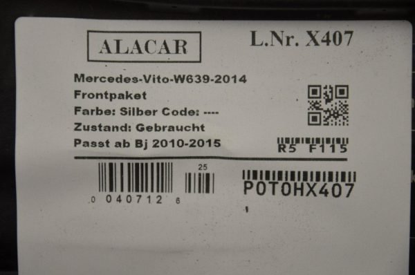 Mercedes-Benz Vito W639 Complete Front End Assembly - Genuine Mercedes-Benz Parts