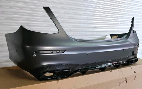Mercedes E63 AMG Rear Bumper – W213 Sedan – Carbon Diffuser & Exhaust Trims – OEM - Genuine Mercedes-Benz Parts