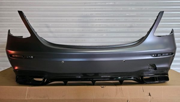 Mercedes E63 AMG Rear Bumper – W213 Sedan – Carbon Diffuser & Exhaust Trims – OEM - Genuine Mercedes-Benz Parts