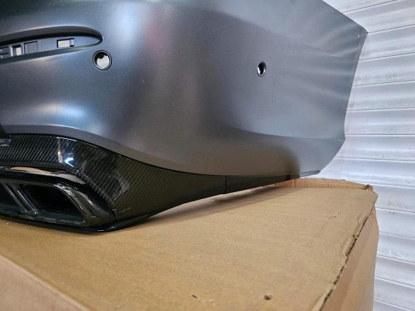 Mercedes E63 AMG Rear Bumper – W213 Sedan – Carbon Diffuser & Exhaust Trims – OEM - Genuine Mercedes-Benz Parts