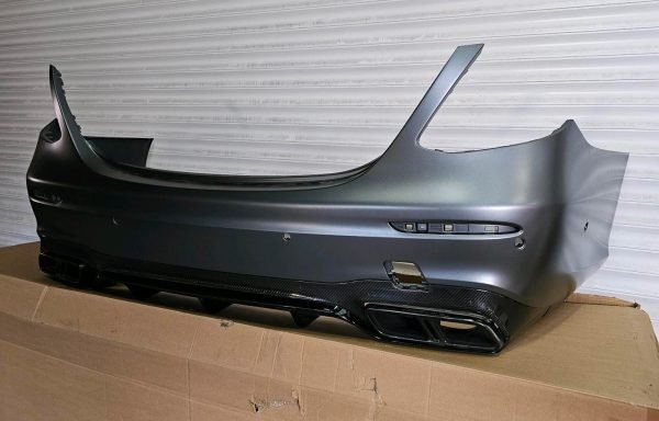 Mercedes E63 AMG Rear Bumper – W213 Sedan – Carbon Diffuser & Exhaust Trims – OEM - Genuine Mercedes-Benz Parts