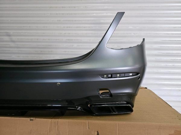 Mercedes E63 AMG Rear Bumper – W213 Sedan – Carbon Diffuser & Exhaust Trims – OEM - Genuine Mercedes-Benz Parts