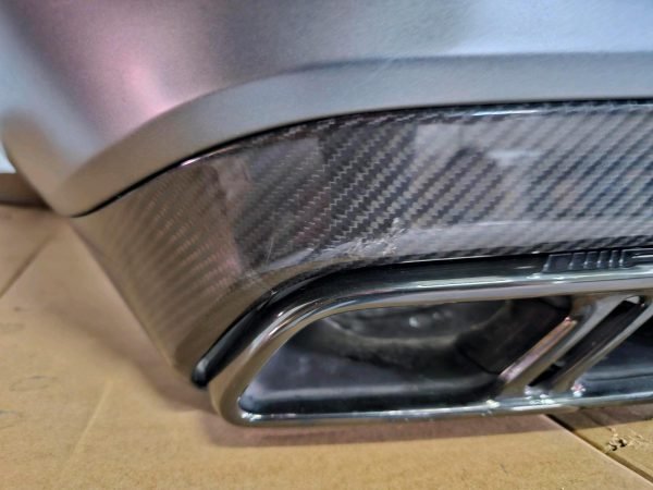 Mercedes E63 AMG Rear Bumper – W213 Sedan – Carbon Diffuser & Exhaust Trims – OEM - Genuine Mercedes-Benz Parts