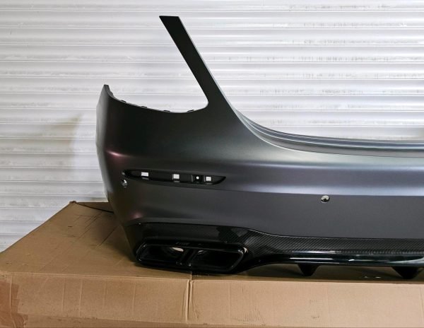 Mercedes E63 AMG Rear Bumper – W213 Sedan – Carbon Diffuser & Exhaust Trims – OEM - Genuine Mercedes-Benz Parts