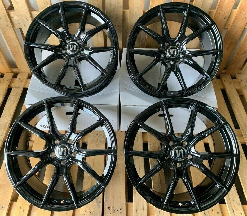 20 Zoll V1 Wheels Schwarz Alufelgen für BMW 2er Active Tourer U06 PHEV iX1 U1X U11 X1 UKL PHEV X2 F39 X5 G5X G05 VW Beetle Eos Golf 7 ID.4 Pro Pure GTX ID.5 ID.BuZZ Cargo Pro…