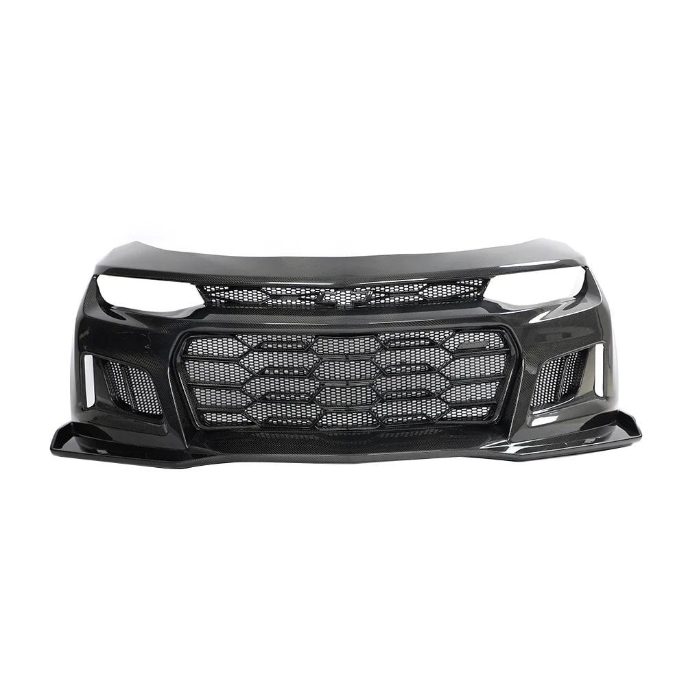 Auto Addict Carbon Black Panther Front Bumper Conversion Kit for 6th Gen Chevrolet Camaro ZL1 / ZL1 1LE [AA_CMR_BUMP_BLK_PANTH_ZL1_CF_17]