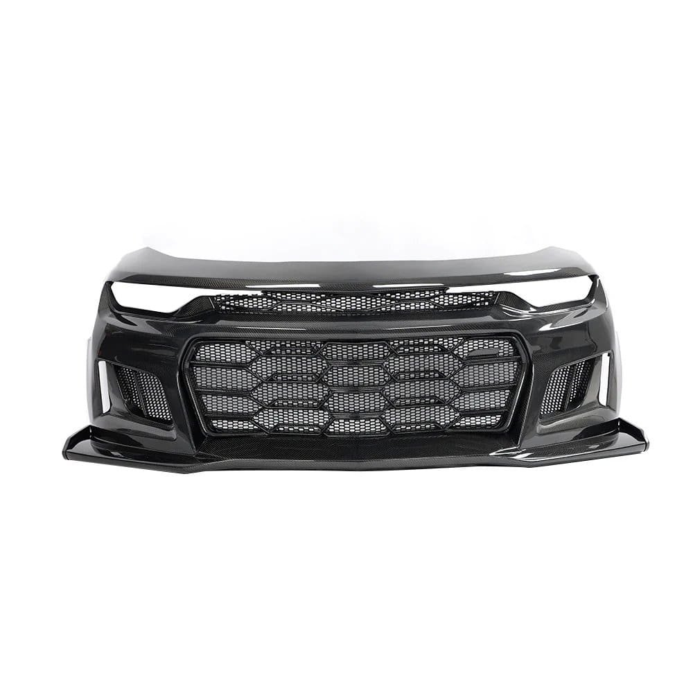 Auto Addict Carbon Black Panther ZL1 1LE Front Bumper Conversion Kit for 6th Gen Chevrolet Camaro LT, RS, and SS (with RS headlights, facelift) [AA_CMR_BUMP_BLK_PANTH_SS_CF_19]