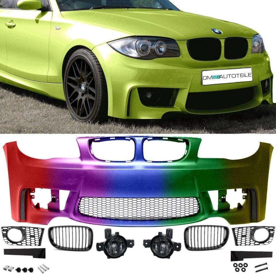 Bodykit Stoßstange vorne Hinten + Nebel Smoke für BMW 1er E82 E88