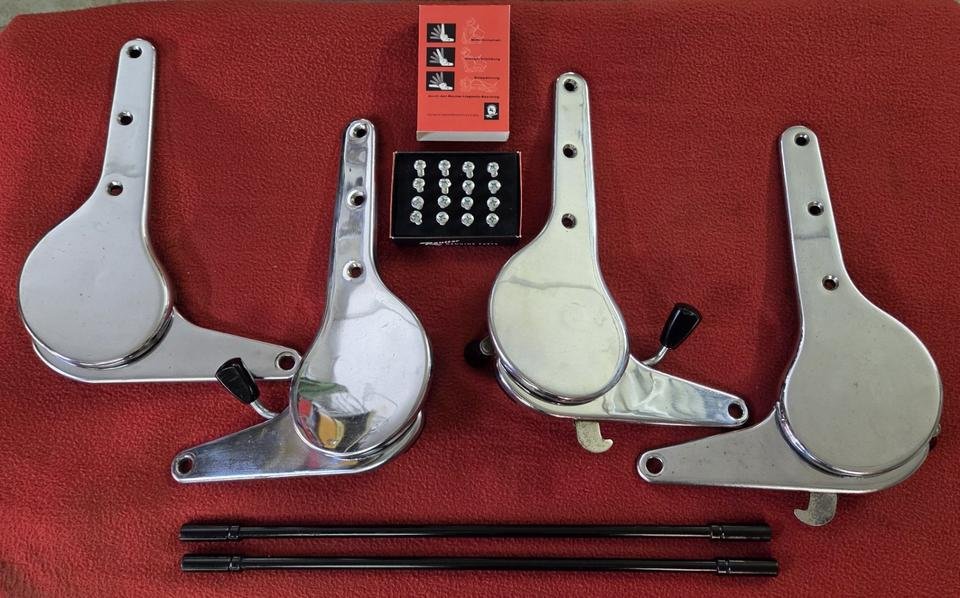 Porsche 356 / 911 / 912 / F-Modell Sitzbeschlag SET Chrom PET
