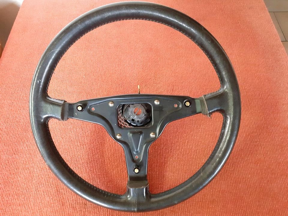 Porsche 924 944 Drei Speichen Lenkrad, Leder, original, 38 cm