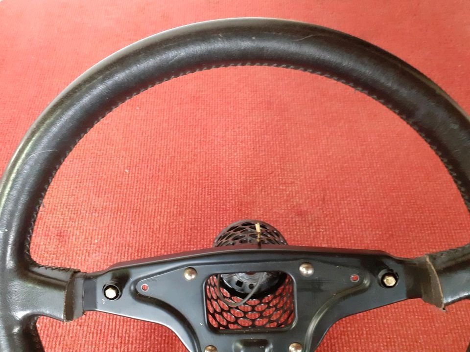 Porsche 924 944 Drei Speichen Lenkrad, Leder, original, 38 cm