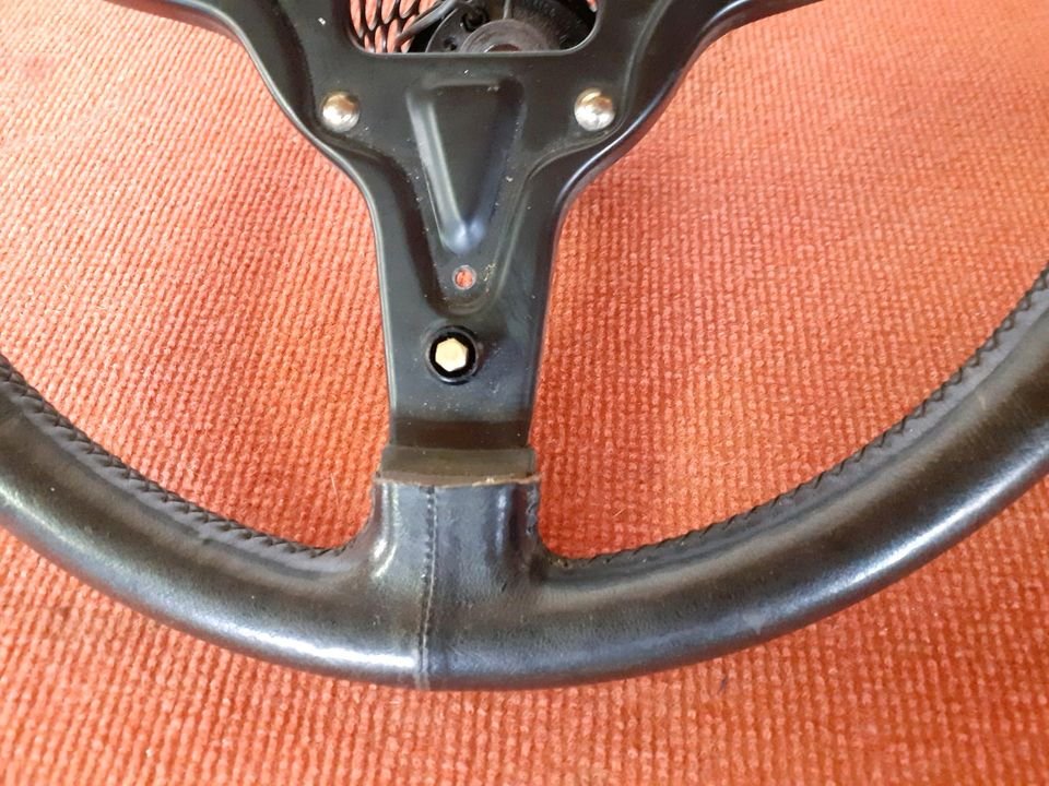 Porsche 924 944 Drei Speichen Lenkrad, Leder, original, 38 cm