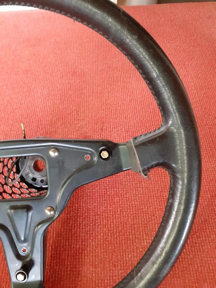 Porsche 924 944 Drei Speichen Lenkrad, Leder, original, 38 cm