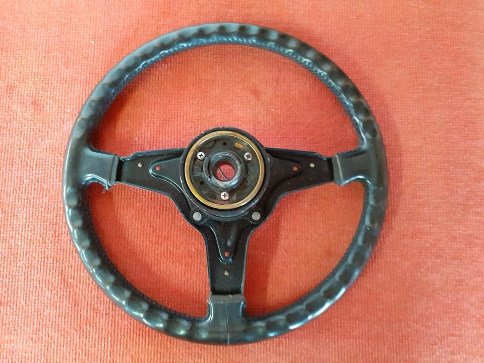 Porsche 924 944 Drei Speichen Lenkrad, Leder, original, 38 cm