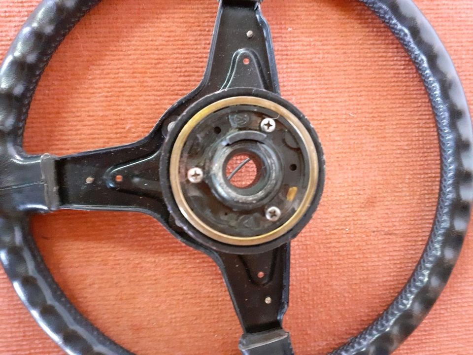 Porsche 924 944 Drei Speichen Lenkrad, Leder, original, 38 cm