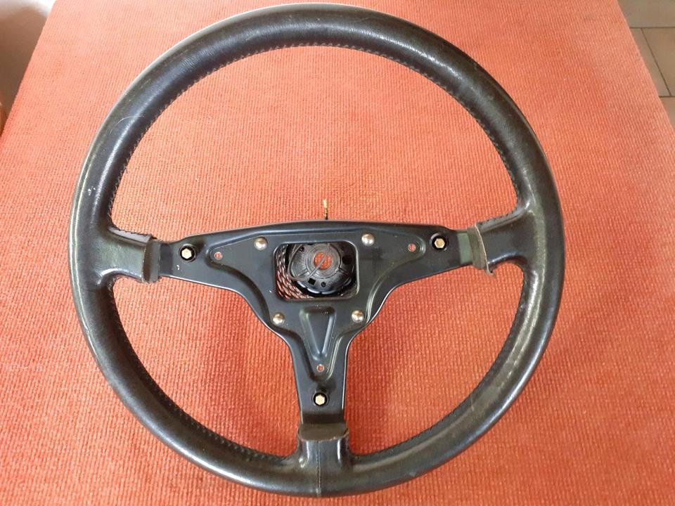 Porsche 924 944 Drei Speichen Lenkrad, Leder, original, 38 cm