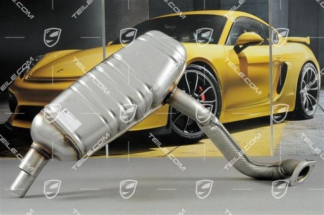 Porsche 981C Cayman S Hauptschaldämpfer Akustikpaket/Main exhaust