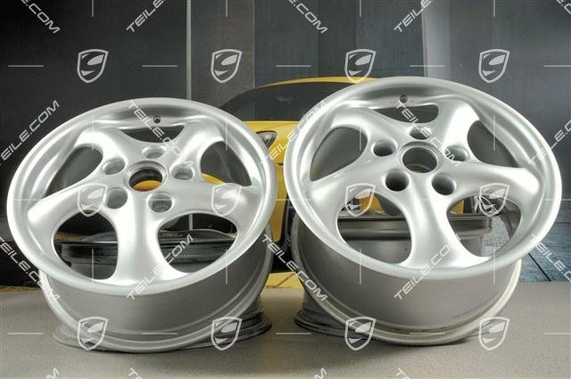 Porsche 986 Boxster 17″ Carrera Felgen Satz/wheel rim set 7J+8,5J