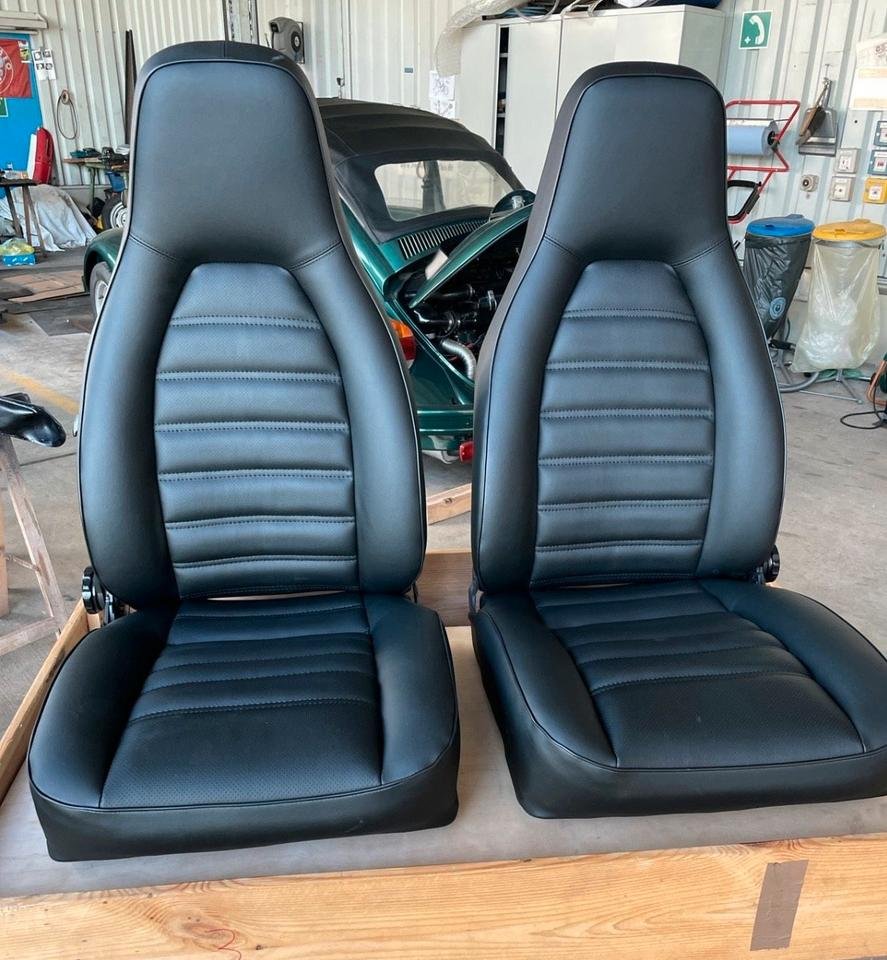 Porsche Sitze neu beziehen Kunstleder schwarz sofort im Tausch