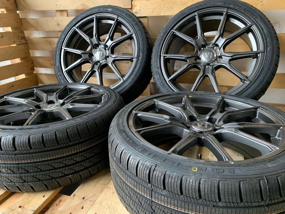 V1 Wheels V1 18 Zoll Grau Allwetterreifen Ganzjahr Kompletträder für Audi A3 S3 8P 8V 8Y Cabrio Sportback e tron A4 S4 B6 B7 8E 8H Limousine Avant Cabriolet TT BMW 2er Active…