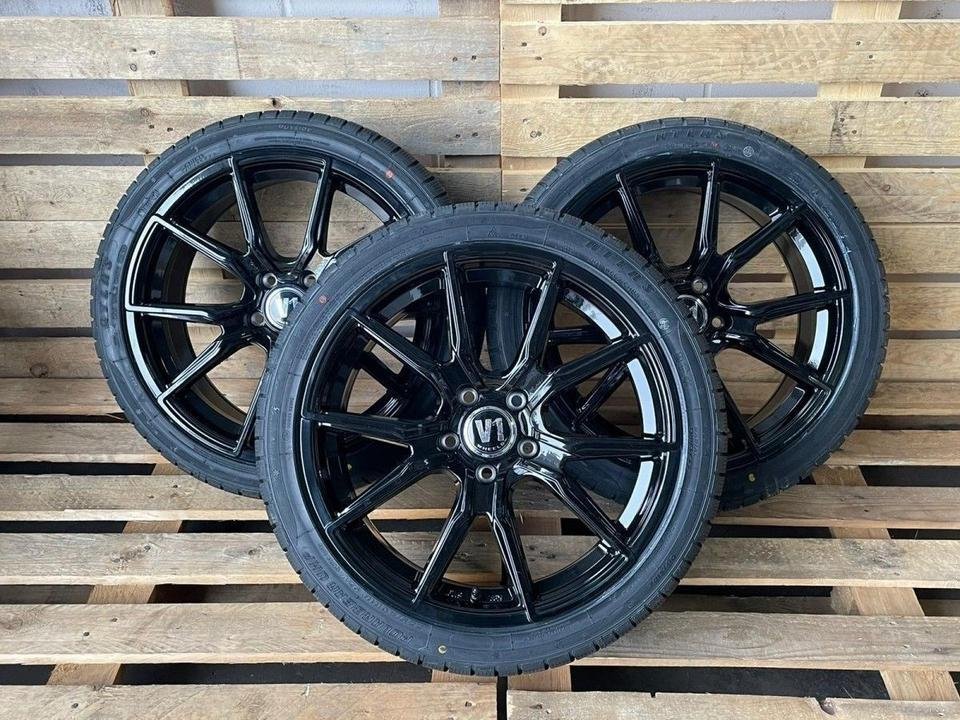 V1 Wheels V1 20 Zoll 255/35 20 Schwarz Glanz Sommerreifen Alufelgen Winterreifen Mercedes CL W216 A6 4G C8 F2 Avant Limousine S Line Competition A8 4E BMW 2er Active Tourer U06…