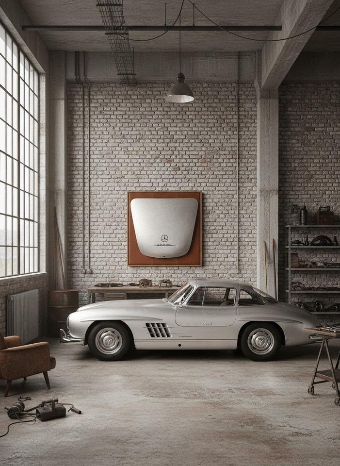 Wandbild aus Porsche 964er Fronthaube