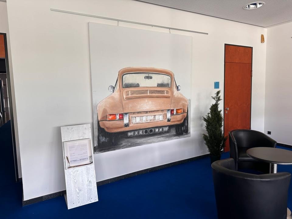 Wandbild aus Porsche 964er Fronthaube