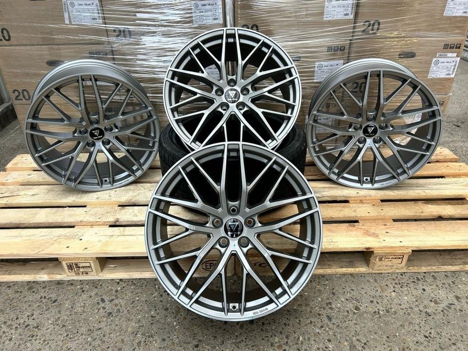 19 Zoll 7- Wheels 5×112 Grau Glanz Alufelgen 5/112 Felgen für Audi A4 B6 B7 8H 8E 8K B8 B9 F4 A5 B8 B9 F5 A6 RS6 4B 4G C7 C8 A7 4G F2 A8 S8 4E 4H F8 Q3 RS Q3 8U F3 Q5 8R FY S…