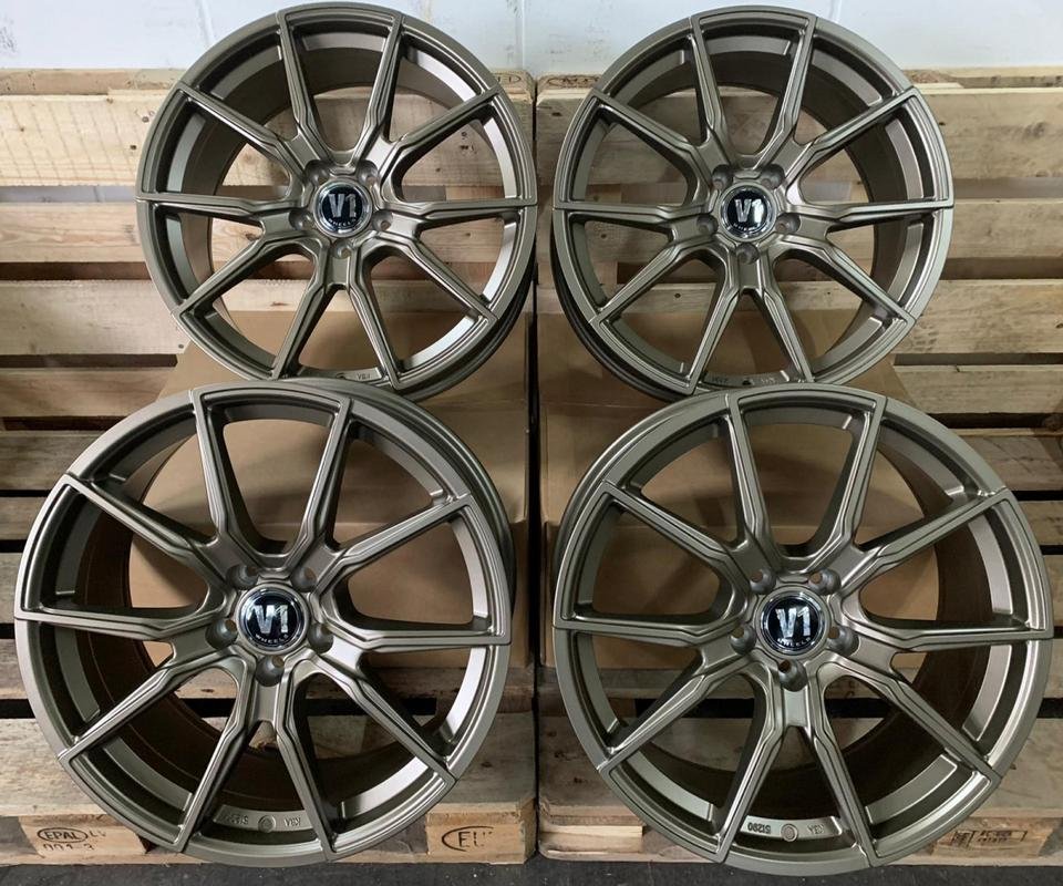 19 Zoll V1 Wheels Alufelgen Bronze 5×112 für Audi A3 8V 8P 8PA 8Y e-tron S3 RS3 A4 S4 B8 8K A6 S6 4F 4G C7 F2 C8 A8 4E Q2 Q3 Q4 TT 8J 8S S Line MG4 electric Seat Altea Toledo…