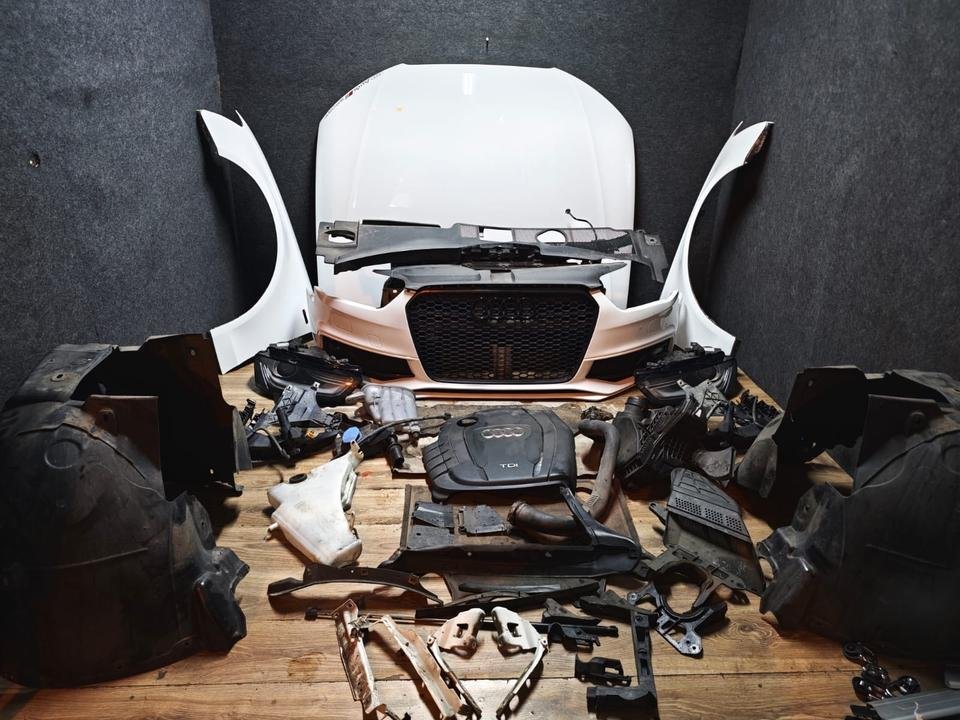 Audi A4 B8 LY9C S-Line Motorhaube Stoßstange Scheinwerfer Kühlerp