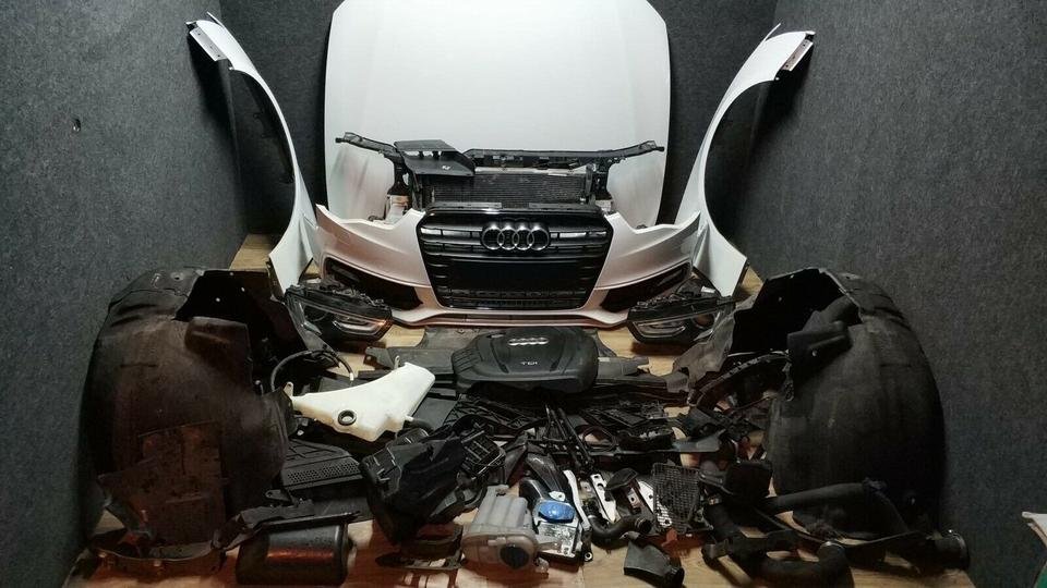 Audi A5 8T S-Line LS9R Motorhaube Stoßstange Scheinwerfer Kühlerp