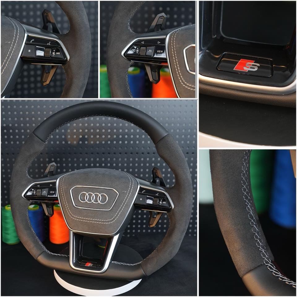 Audi A6 S6 RS6 A7 S7 RS7 C8 4K A8 S8 4N D5 Lenkrad Leder Black