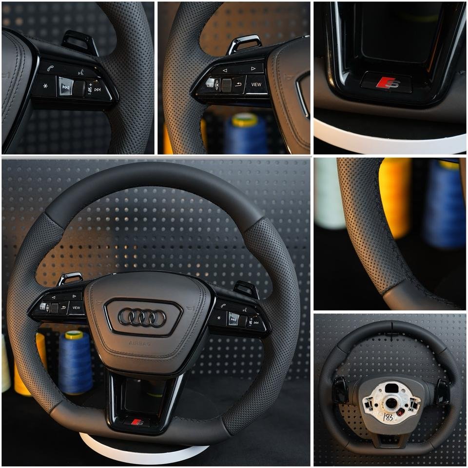 Audi A6 S6 RS6 A7 S7 RS7 C8 4K A8 S8 4N D5 Lenkrad Leder Black